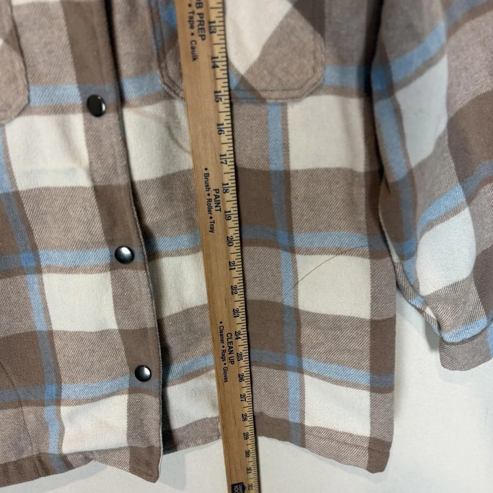 HFX Jacket Mens Medium‎ Brown Plaid Flannel Snap Front Pockets Outdoor Casual
